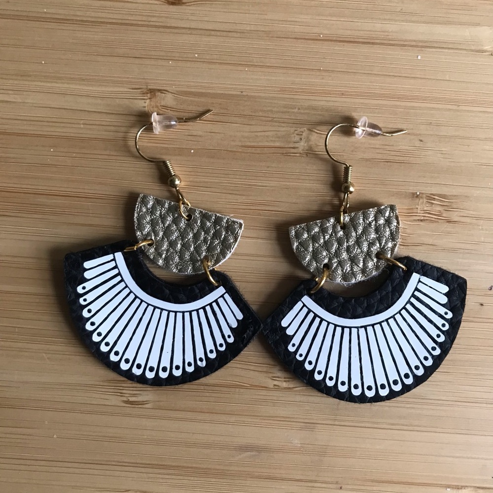 Faux Leather RBG Tribute Earrings